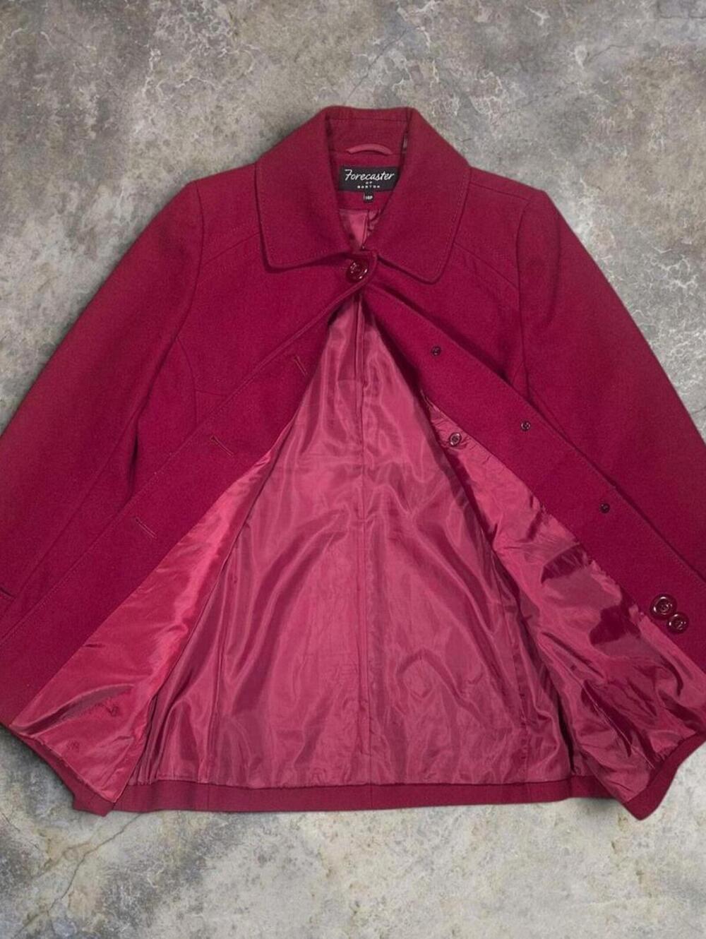 Vintage Forecaster of Boston Red Wool Peacoat Women's Sz 16